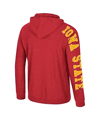 Colosseum Men's Cardinal Iowa State Cyclones Back Business Long Sleeve Raglan T-Shirt