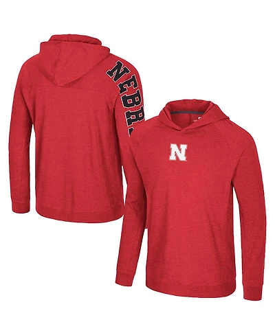 Colosseum Men's Scarlet Nebraska Huskers Back Business Long Sleeve Raglan T-Shirt