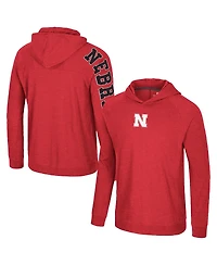 Colosseum Men's Scarlet Nebraska Huskers Back Business Long Sleeve Raglan T-Shirt
