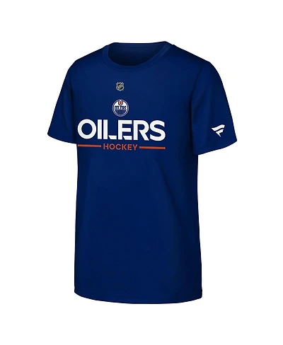 Fanatics Big Boys and Girls Royal Edmonton Oilers Authentic Pro Wordmark T-Shirt