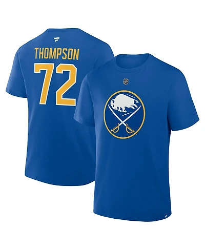 Fanatics Men's Tage Thompson Royal Buffalo Sabres Authentic Stack Name Number T-Shirt
