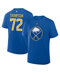Fanatics Men's Tage Thompson Royal Buffalo Sabres Authentic Stack Name Number T-Shirt