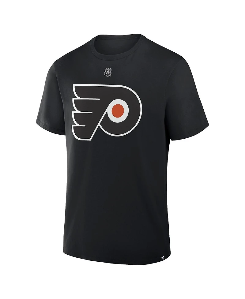 Fanatics Men's Matvei Michkov Black Philadelphia Flyers Authentic Stack Name and Number T-Shirt