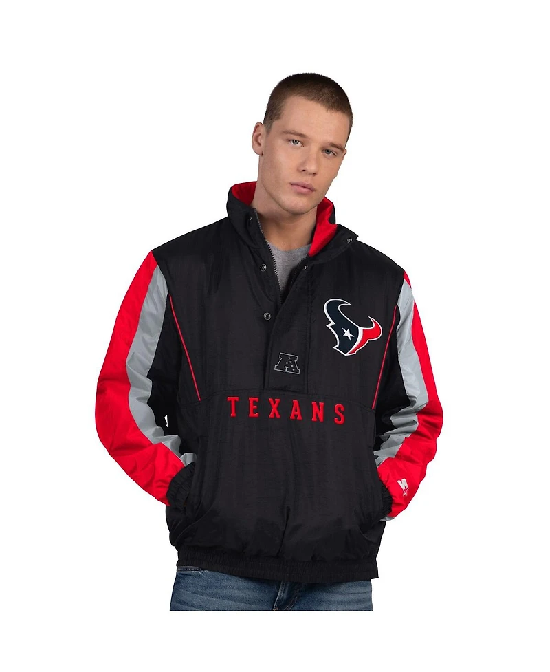 Starter Men's Black Houston Texans Thursday Night Gridiron Half-Zip Jacket