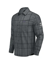 Fanatics Men's Darius Rucker Collection by Gray Minnesota Vikings Micro Corduroy Plaid Button Up Shirt