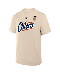 Fanatics Men's Connor McDavid Beige Edmonton Oilers Alternate Name Number T-Shirt
