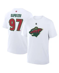Fanatics Men's Kirill Kaprizov White Minnesota Wild 25th Anniversary Alternate Authentic Stack Name Number T-Shirt