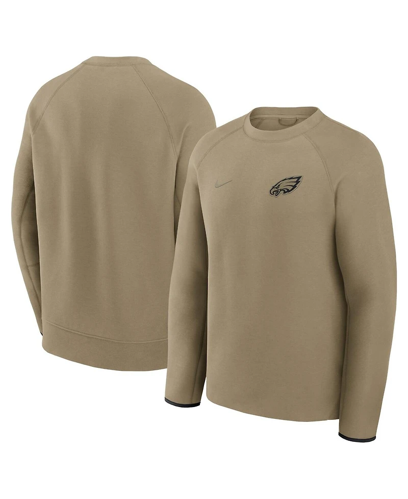 Nike Men's Olive Philadelphia Eagles Tech Fleece Raglan Sweatshirt
