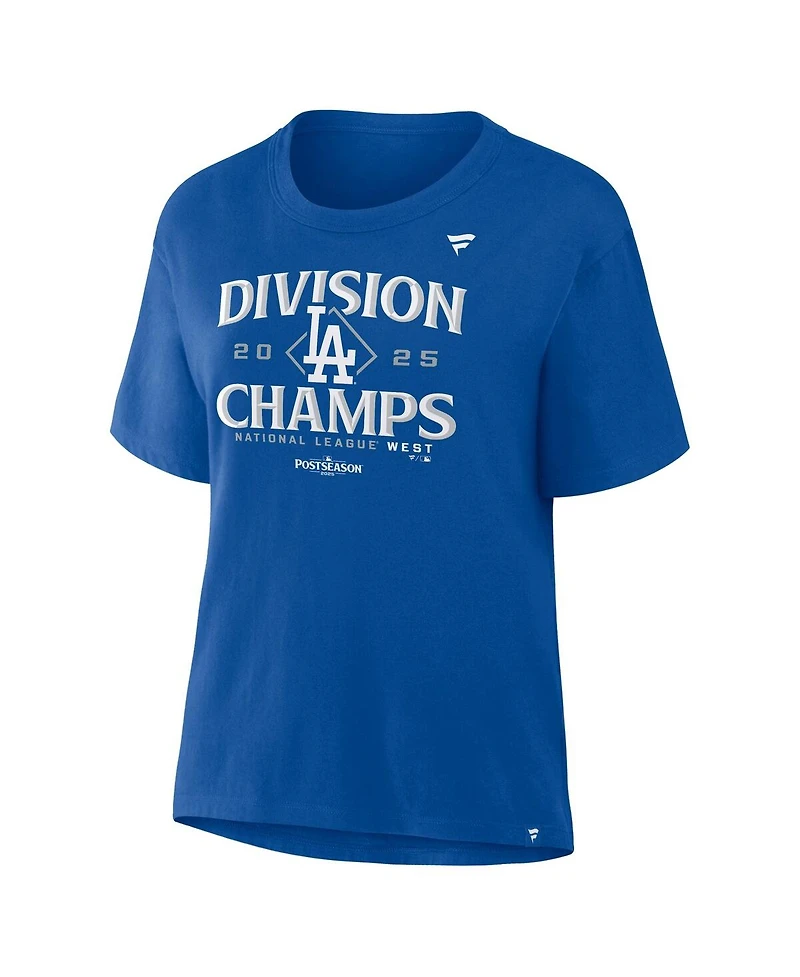 Fanatics Women's Royal Los Angeles Dodgers 2025 Nl West Division Champions Locker Room T-Shirt