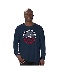 Starter Men's Navy Atlanta Braves Halftime Long Sleeve T-Shirt