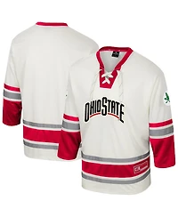 Colosseum Men's Cream Ohio State Buckeyes Puck Proud Fashion Hockey Jersey