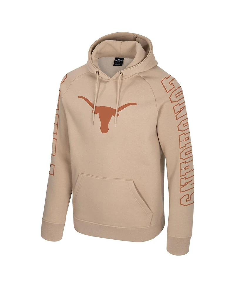 Colosseum Men's Tan Texas Longhorns Big Break Raglan Hoodie