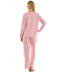 Roudelain Women's 2-Piece Long-Sleeve Crewneck Top and Pants Set