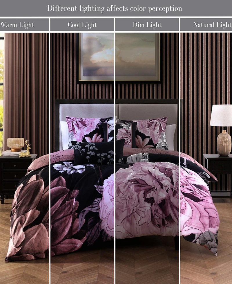 Bebejan Midnight Meadow Bedding 100% Cotton 5 Piece Queen Size Reversible Comforter Set