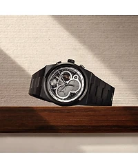 Movado Men's Bold Quest Swiss Quartz Chrono Ionic Plated Black Steel Watch, 40mm