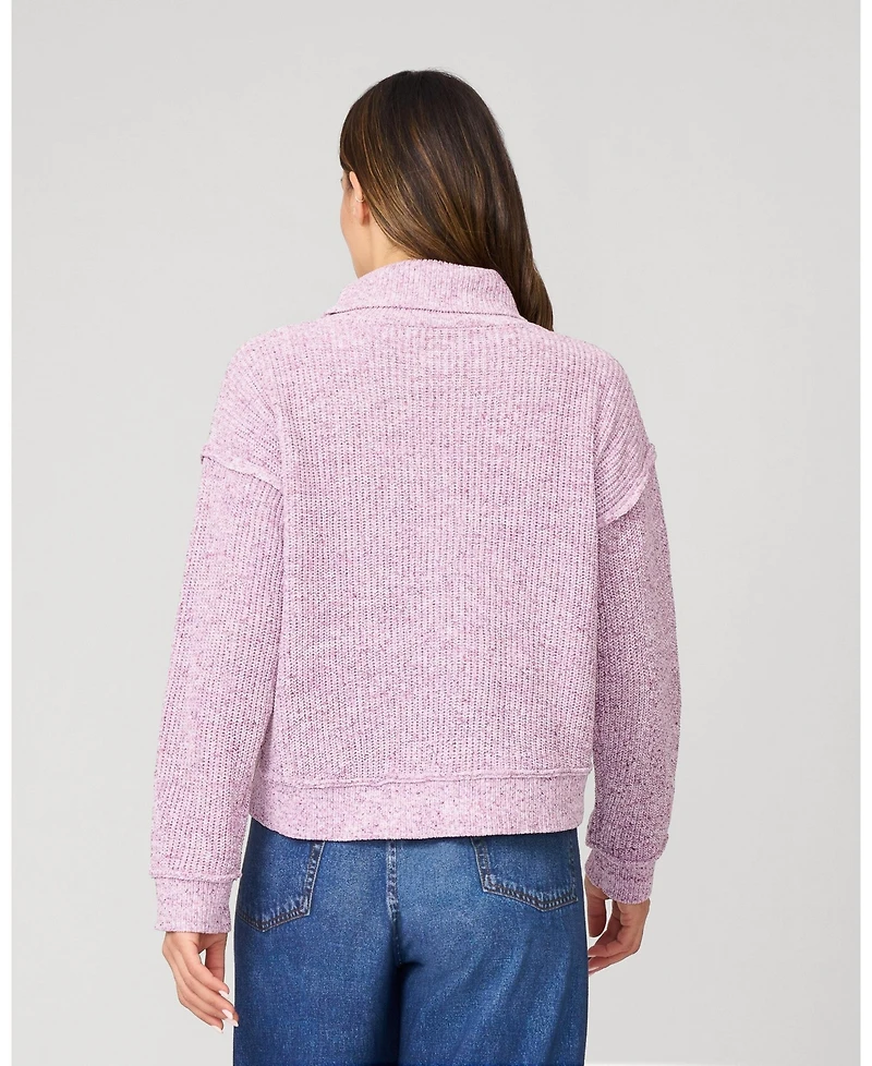 Cable & Gauge Women's Heathered Yarn Relaxed Lounge Turtleneck Sweater