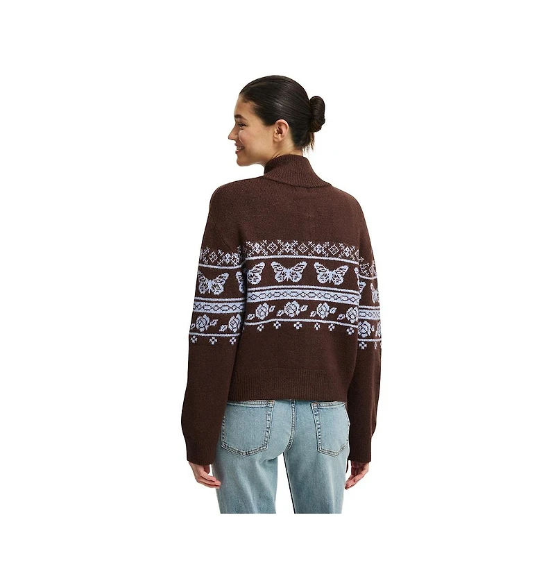 Cotton On Women's Intarsia Knit Bomber