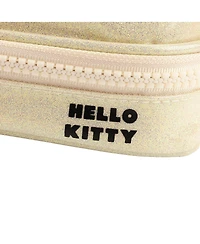 Hello Kitty Character Face White Glitter 6" Cosmetic Pouch