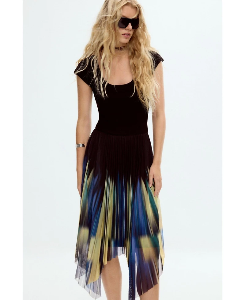 Desigual Women's Asymmetric combined dress