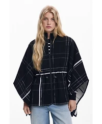 Desigual Women's Checkered poncho
