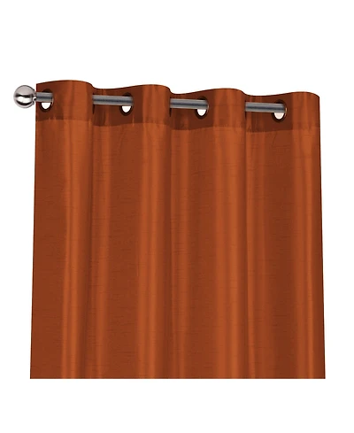 Kate Aurora 1 Piece Autumn Cinnamon Spice Faux Silk Lightweight Transparent Sheer Grommet Top Curtain Panel - 90 in. Long