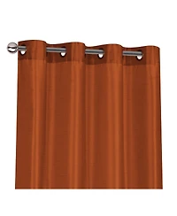Kate Aurora 1 Piece Autumn Cinnamon Spice Faux Silk Lightweight Transparent Sheer Grommet Top Curtain Panel - 90 in. Long
