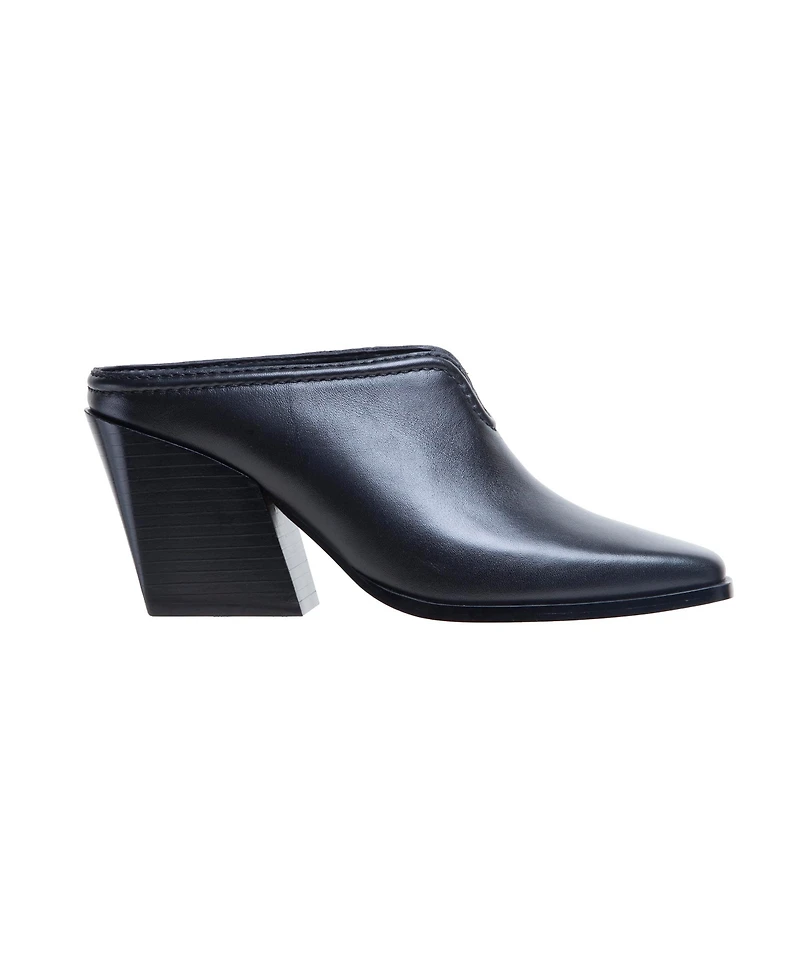 Shelley | Mid-Height Stack Heel Western Mule