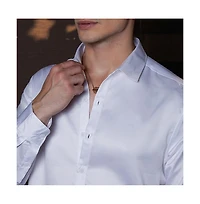 Campus Sutra Men's Chalk White Satin Lustre Shirt