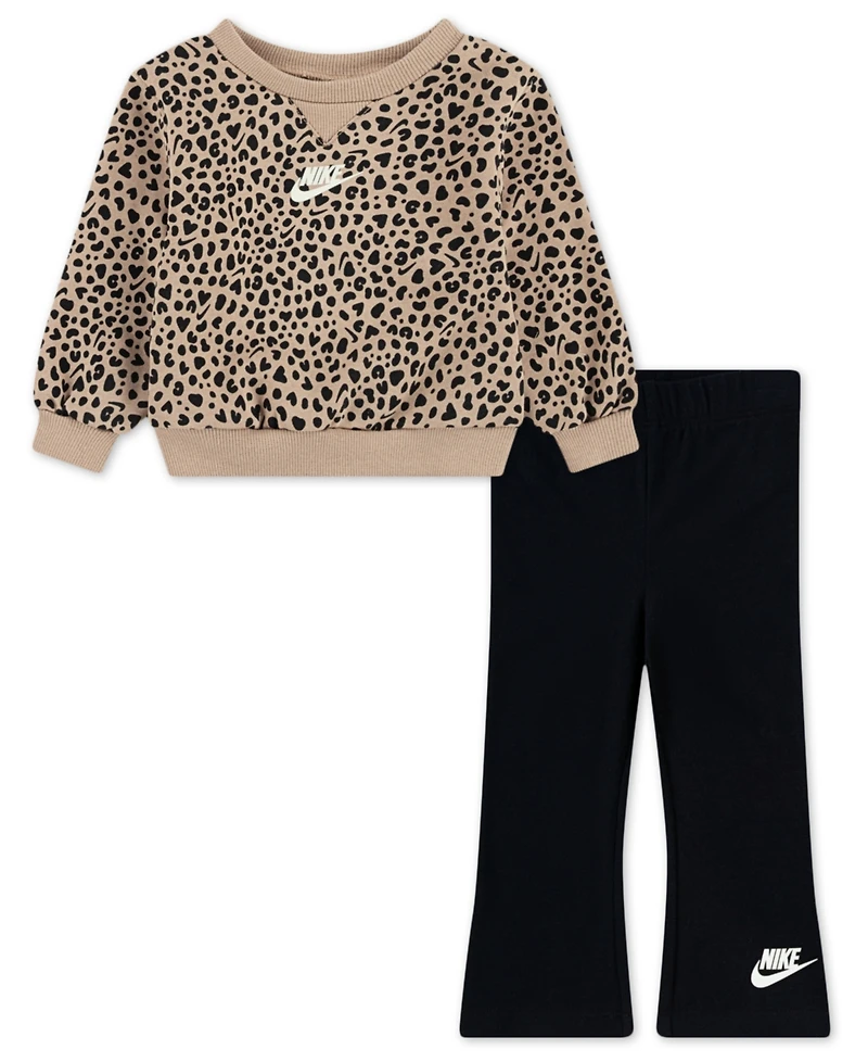 Nike Baby Girls 2-Piece Wild Warmth Kick Long-Sleeve Top and Flare Pants Set