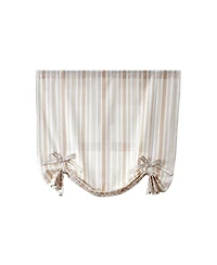 Kate Aurora Country Farmhouse Cotton Striped Tie Up Window Curtain - 63 in. Long