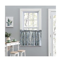 Ellis Curtain Lexington Leaf Pattern on Colored Ground Curtain Tiers