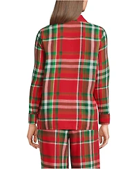 Lands' End Women's Tall Long Sleeve Print Flannel Pajama Top