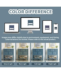 Lovmor 30inch Bathroom Vanity with Ceramic Sink Combo Free Standing Single Vanity Set with 5 Drawers Solid Wood Frame Bathroom Storage Cabinet