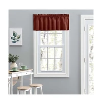 Ellis Lisa Solid Color Poly Cotton 1.5" Rod Pocket Duck Fabric Stylish Tailored Valance 58" x 15" Red