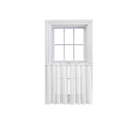 Ellis Curtain Shadow Stripe 1.5" Rod Pocket Tailored Tier Pair for Windows 80" x 30" White