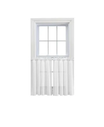 Ellis Curtain Shadow Stripe 1.5 X22 Rod Pocket Tailored Tier Pair For Windows 80 X22 X 30 X22 White