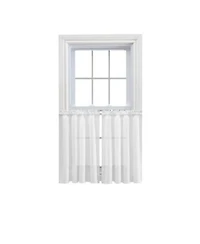 Ellis Curtain Shadow Stripe 1.5 X22 Rod Pocket Tailored Tier Pair For Windows 80 X22 X 30 X22 White