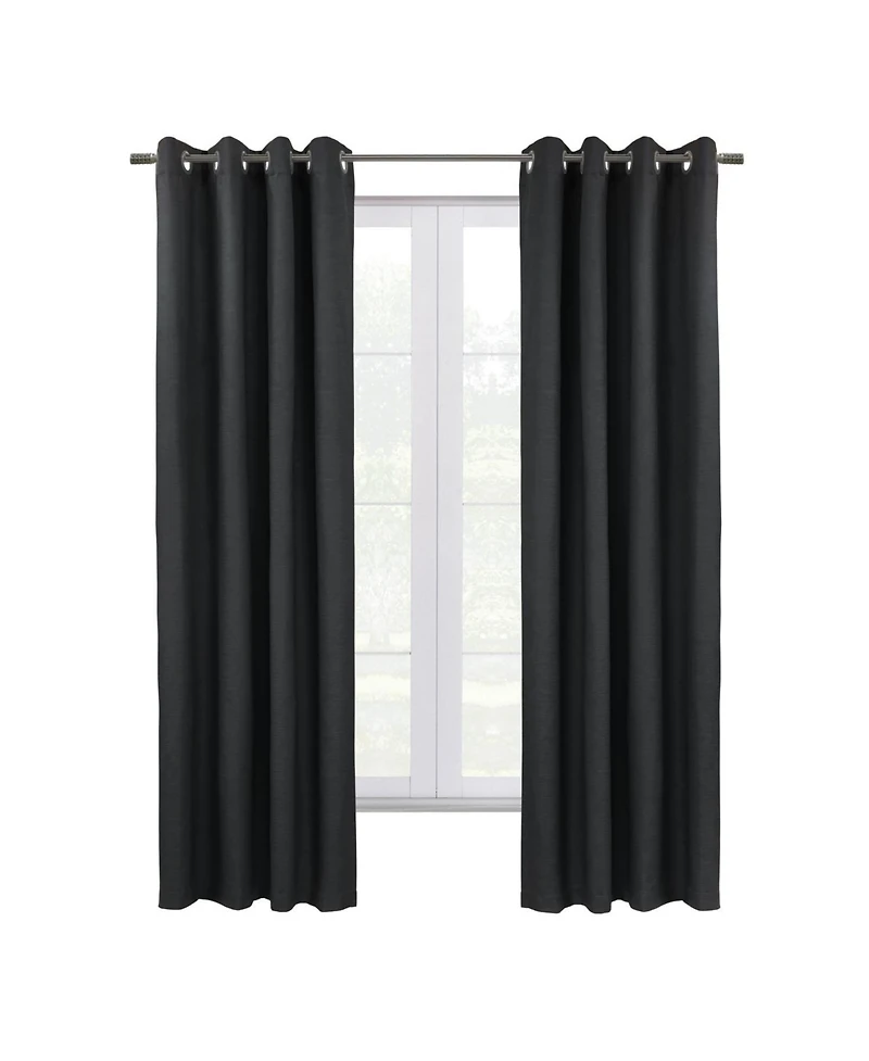 Thermaplus Shadow Blackout Uv Protection Grommet Curtain Panel for Windows 52" x 63" Black