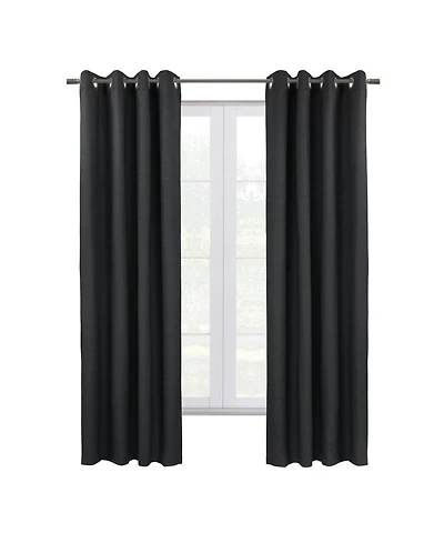 Thermaplus Shadow Blackout Uv Protection Grommet Curtain Panel for Windows 52" x 63" Black