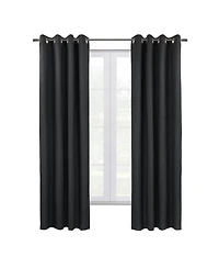 Thermaplus Shadow Blackout Uv Protection Grommet Curtain Panel for Windows 52" x 63" Black