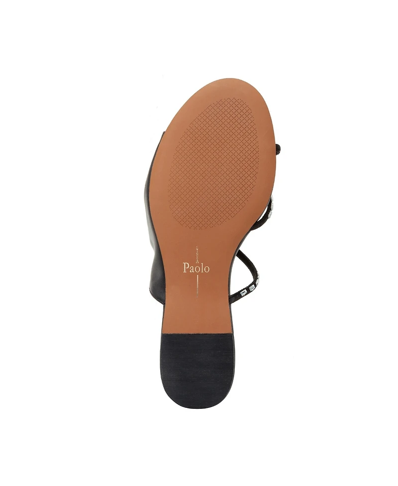 Linea Paolo LANE2 Women's Crystal Adorned Asymmetric Leather Sandal