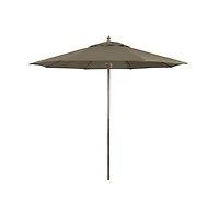 Astella 9-Foot Wood-Grained Steel Market Patio Umbrella with Push Lift in Taupe Polyester