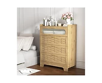 Casainc Wood Storage Cabinet with 4 Drawers