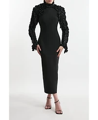 Karen Millen Women's Bandage Rosette Midi Dress