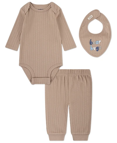 Huggies Baby Boys 3-Piece Long-Sleeve Bodysuit, Pants and Bib Set