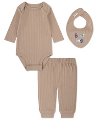 Huggies Baby Boys 3-Piece Long-Sleeve Bodysuit, Pants and Bib Set