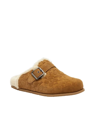 Coach Men's Buckle Clog In Signature Slippers