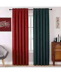 Kate Aurora Set Of 2 Piece Crinkle Sheer Rod Pocket Christmas Curtain Panels - 84 in. Long