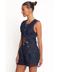 Petal and Pup Women's Nylah Pleated Denim Short - Mid