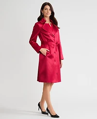Kasper Petite Long Button Front Trench Coat